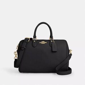 Coach Black Satchel with Gold Accents